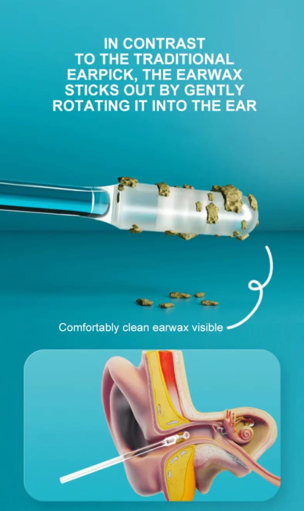 How sticky ear cleaner lifts wax