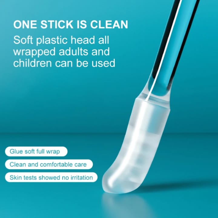 Soft sticky ear cleaner tip